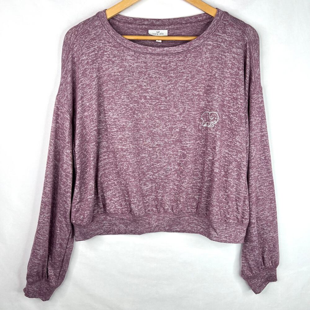 Ivory Ella Purple Long Sleeve Crop Top Large